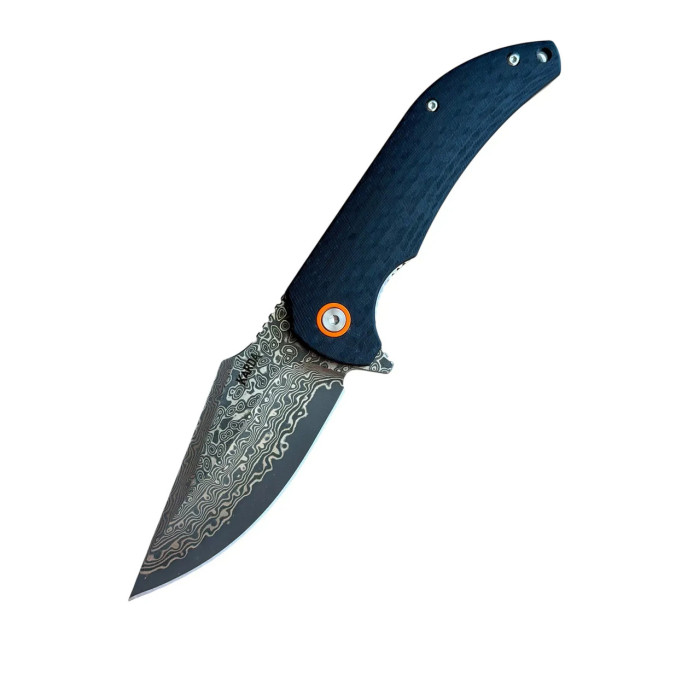 Подарочный туристический складной нож Karda J337 Carbon Damascus VG-10 (KB12)