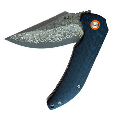 Подарочный туристический складной нож Karda J337 Carbon Damascus VG-10 (KB12)