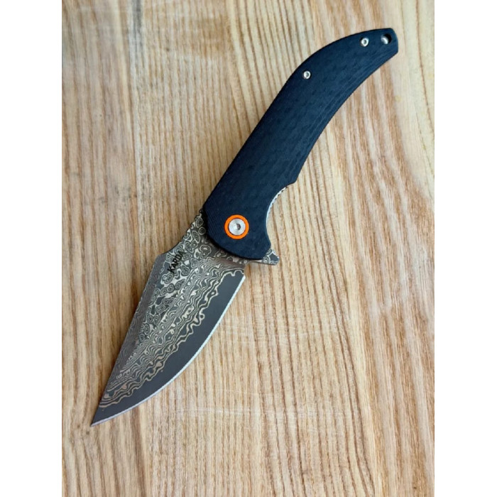 Подарочный туристический складной нож Karda J337 Carbon Damascus VG-10 (KB12)