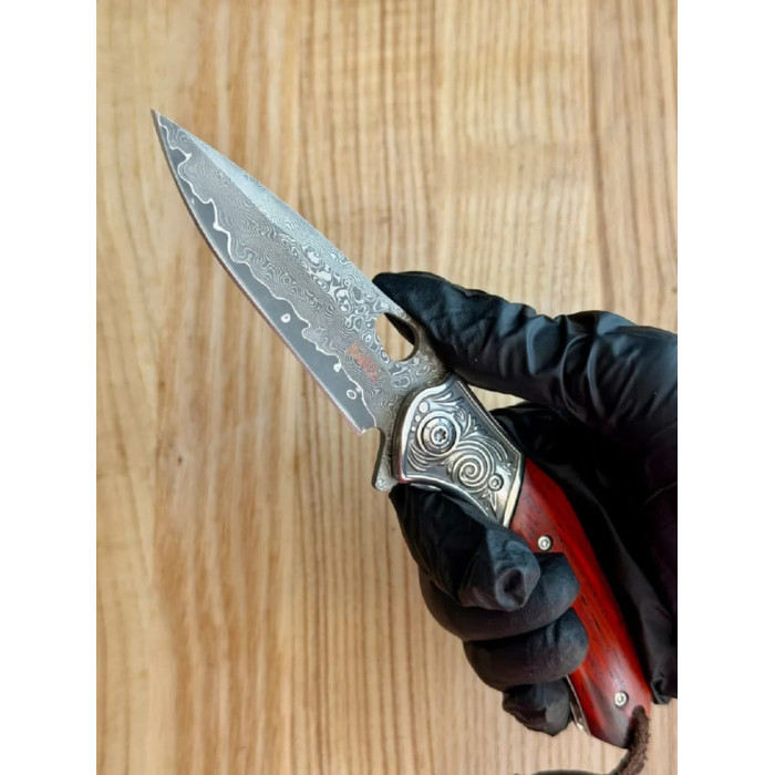 Туристический складной нож Karda J265 Mahogany Damascus VG-10 (KB16)