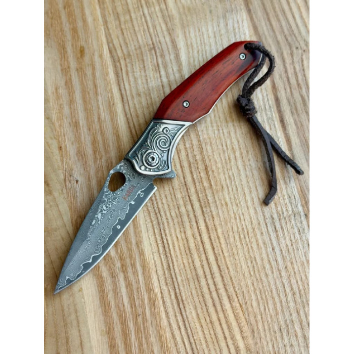 Туристический складной нож Karda J265 Mahogany Damascus VG-10 (KB16)