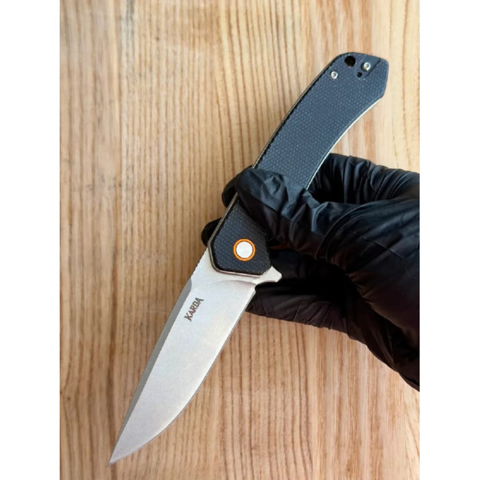 Складной нож туристический Karda J146 Linen Black сталь D2 (KB20)