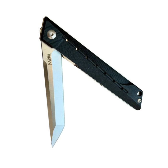 Складной нож туристический Karda J024 Black Handle White Tanto сталь D2 (KB22) 1536