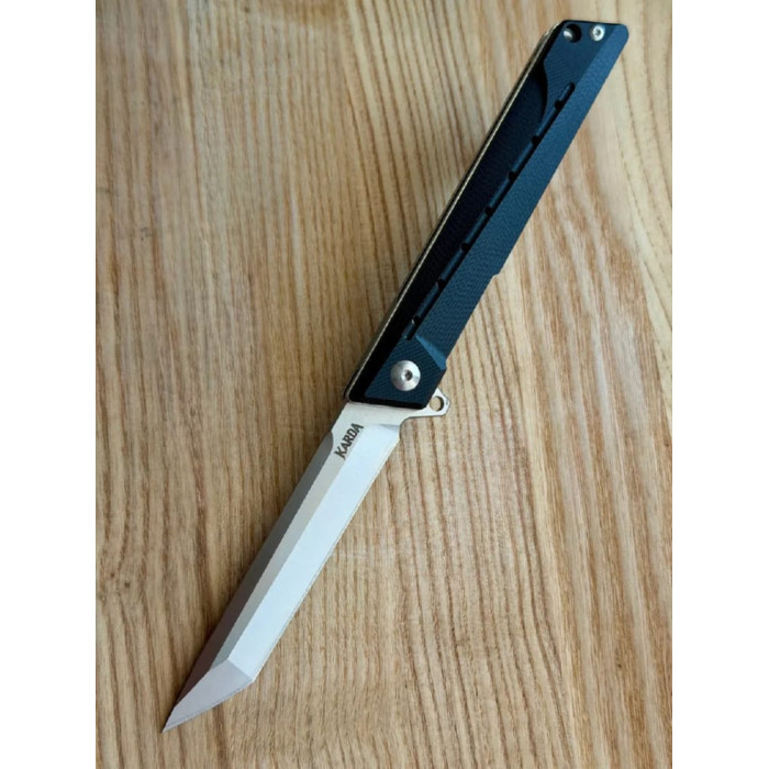 Складной нож туристический Karda J024 Black Handle White Tanto сталь D2 (KB22) 1536