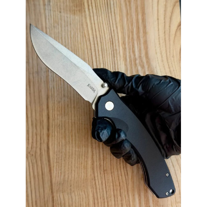 Складной нож туристический Karda J331B Black сталь D2 (KB24)