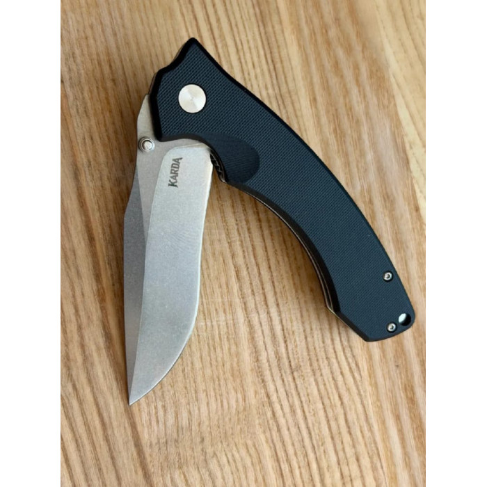 Складной нож туристический Karda J331B Black сталь D2 (KB24)