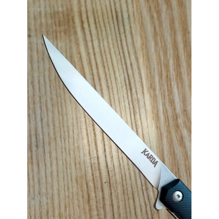 Складной нож Karda J097 Black Handle Drop Blade с чехлом сталь D2 (KB27) 1542