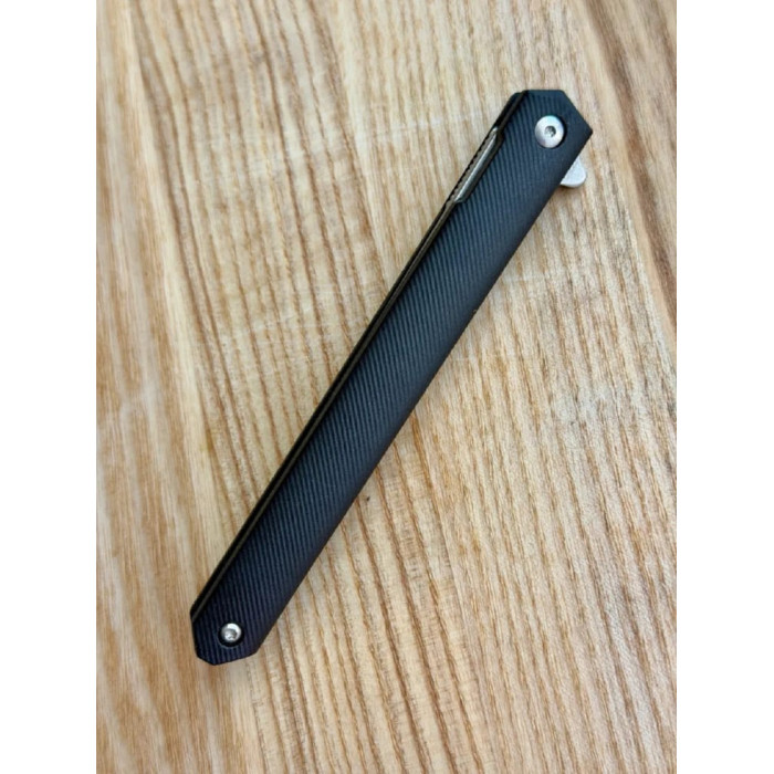 Складной нож Karda J097 Black Handle Drop Blade с чехлом сталь D2 (KB27) 1542