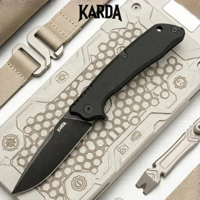 Туристический складной нож Karda J011 Black сталь D2 (KB44) 1529