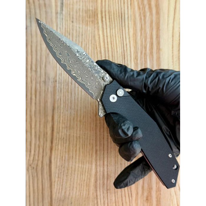 Туристический складной нож Karda J284B Black Damascus сталь VG-10 (KB5)