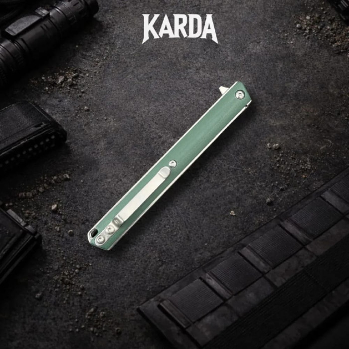 Туристический складной нож Karda J149 Green сталь D2 (KB50) 1384