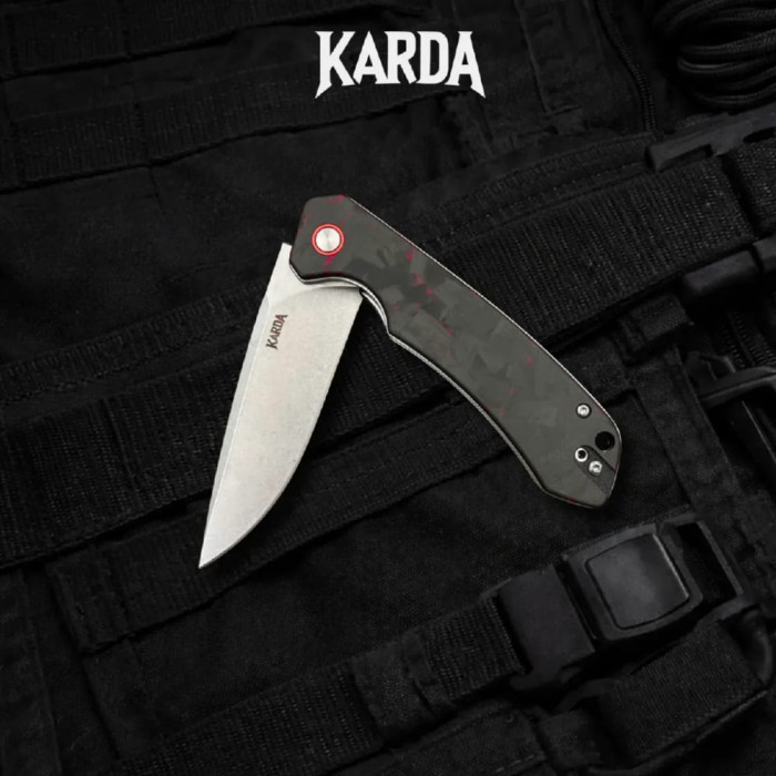 Складной нож Karda J146 Carbon Red сталь D2 (KB52) 1669