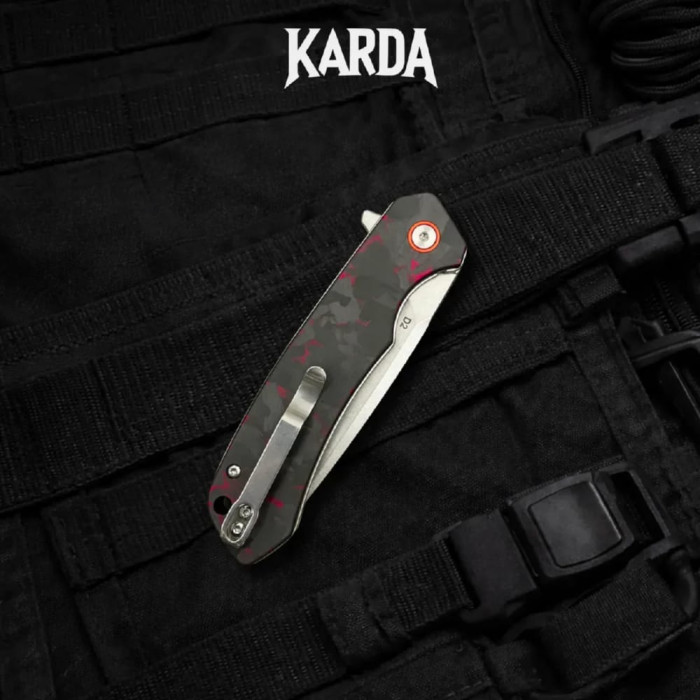 Складной нож Karda J146 Carbon Red сталь D2 (KB52) 1669