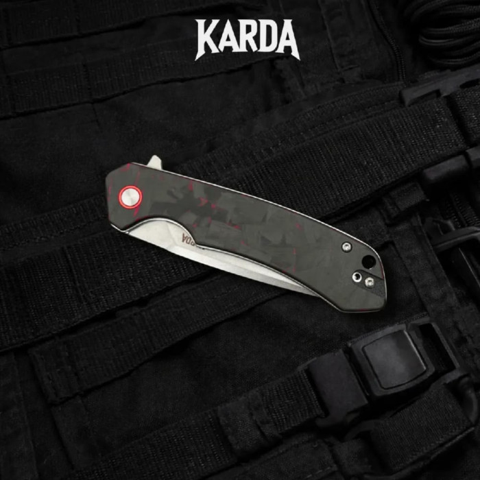 Складной нож Karda J146 Carbon Red сталь D2 (KB52) 1669
