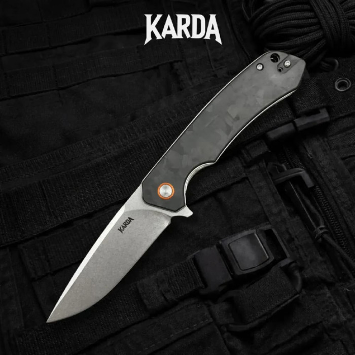 Складной нож Karda J146 Carbon Black сталь D2 (KB53) 1670