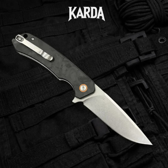 Складной нож Karda J146 Carbon Black сталь D2 (KB53) 1670