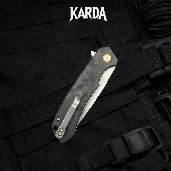 Складной нож Karda J146 Carbon Black сталь D2 (KB53) 1670
