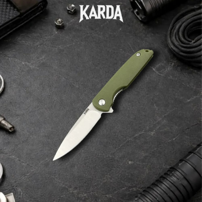 Складной нож-брелок Karda J160 Army Green сталь D2 (KB56) 1672
