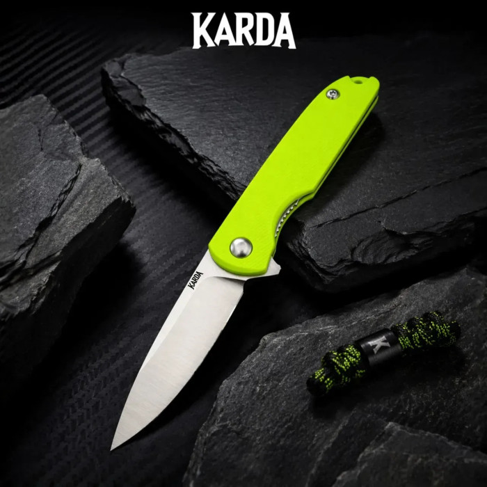 Складной нож-брелок Karda J160 Lime Green сталь D2 (KB57) 1671