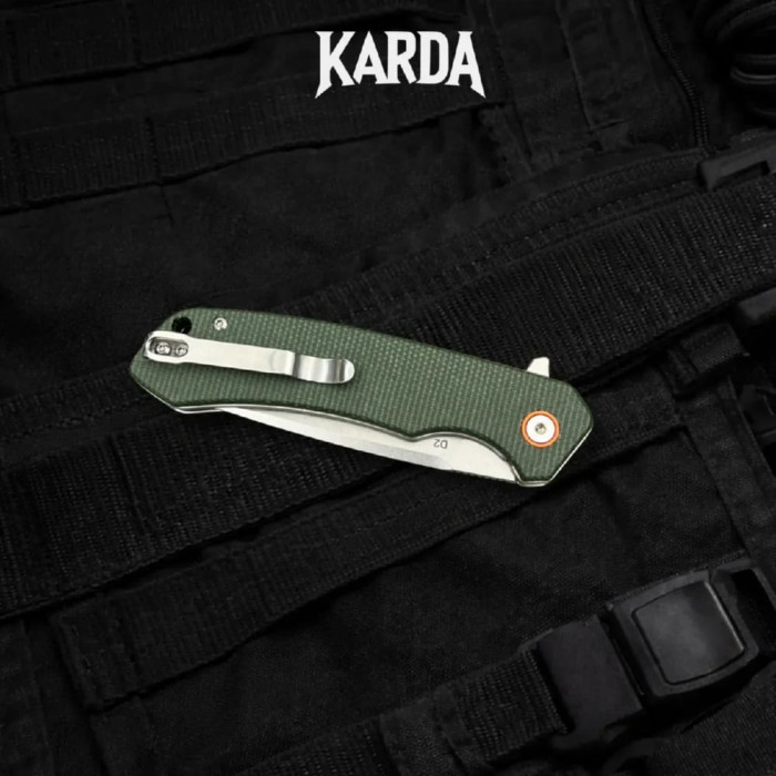 Складной нож туристический Karda J146 Linen Green сталь D2 (KB58) 1667