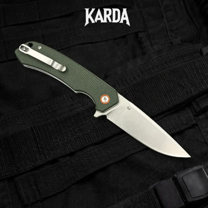 Складной нож туристический Karda J146 Linen Green сталь D2 (KB58) 1667