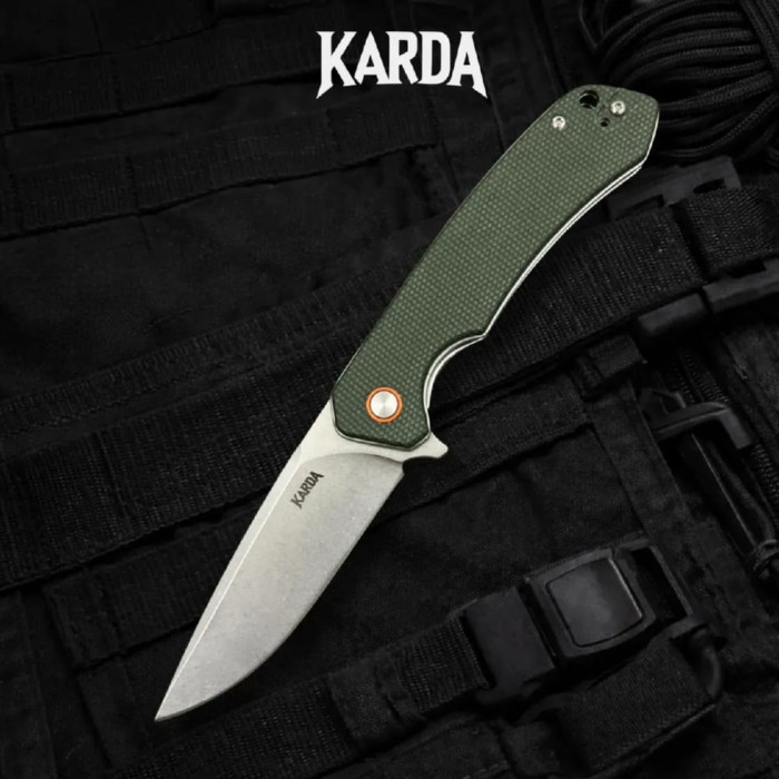 Складной нож туристический Karda J146 Linen Green сталь D2 (KB58) 1667