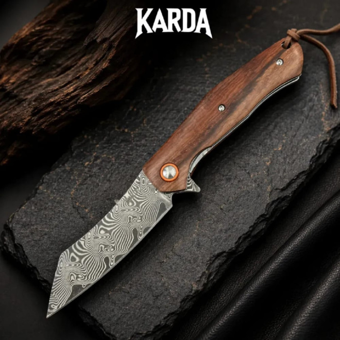 Складной нож Karda J243 Damascus VG-10 (KB65)