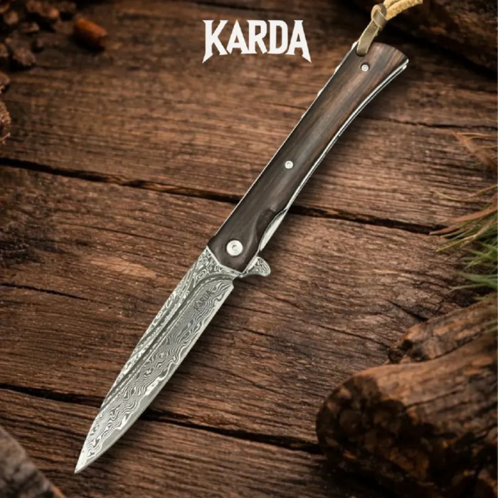 Складной нож Karda J242 Damascus VG-10 (KB66)