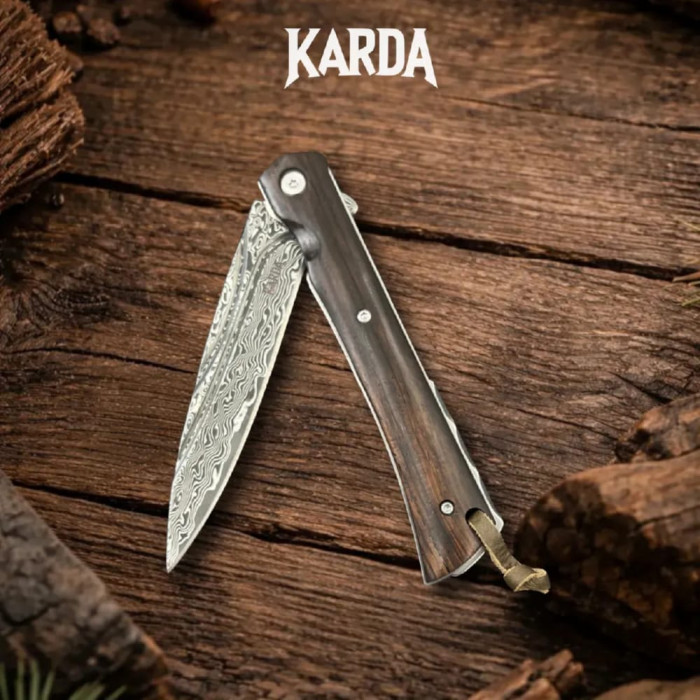 Складной нож Karda J242 Damascus VG-10 (KB66)