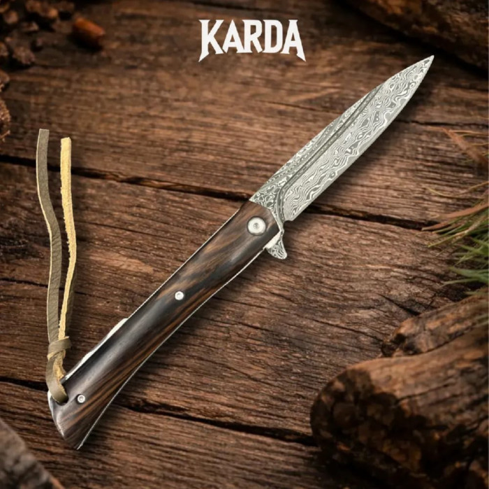 Складной нож Karda J242 Damascus VG-10 (KB66)