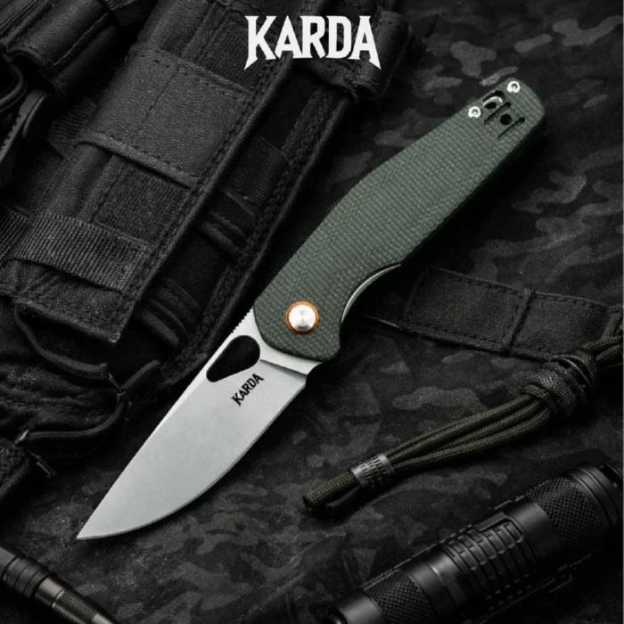 Складной нож туристический Karda J265O Olive сталь D2 (KB79)