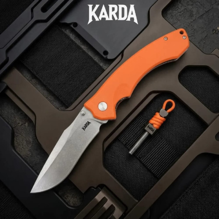 Складной нож туристический Karda J331O Orange сталь D2 (KB87)