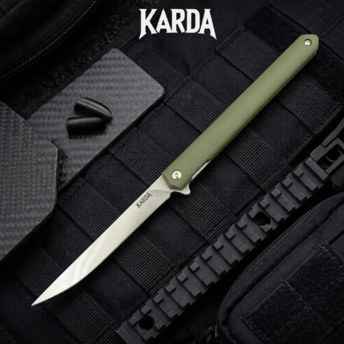 Нож складной карманный Karda MK097GT Army Green сталь D2 (KB89)