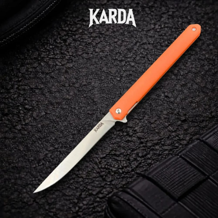 Нож складной карманный Karda MK097OD orange handle Drop blade NS сталь D2 (KB90)