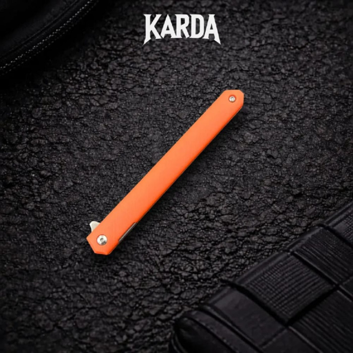 Нож складной карманный Karda MK097OD orange handle Drop blade NS сталь D2 (KB90)