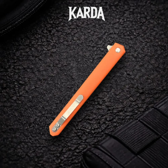Нож складной карманный Karda MK097OD orange handle Drop blade NS сталь D2 (KB90)