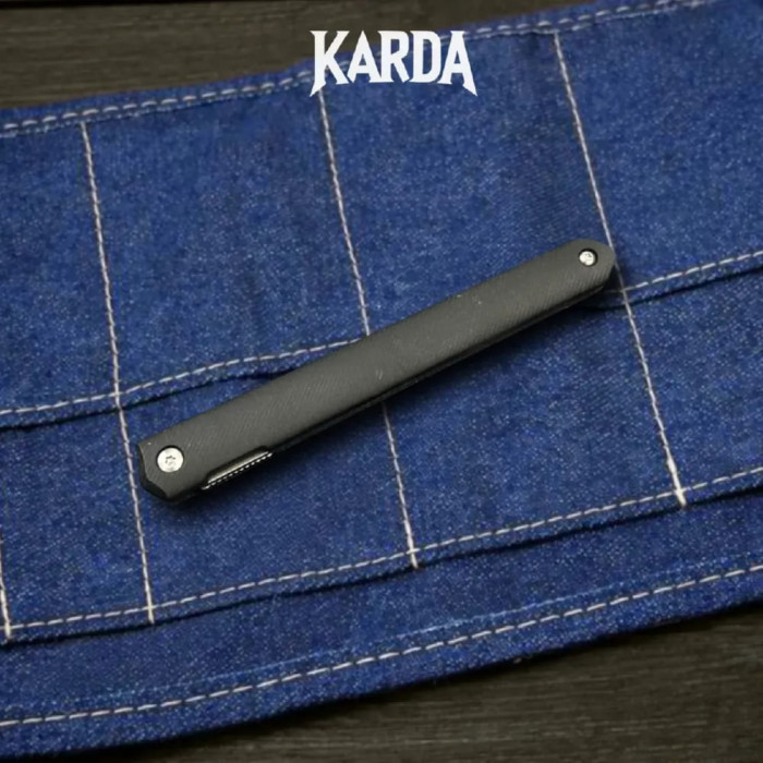 Нож складной карманный Karda MK097BD black handle Drop blade NS сталь D2 (KB91)