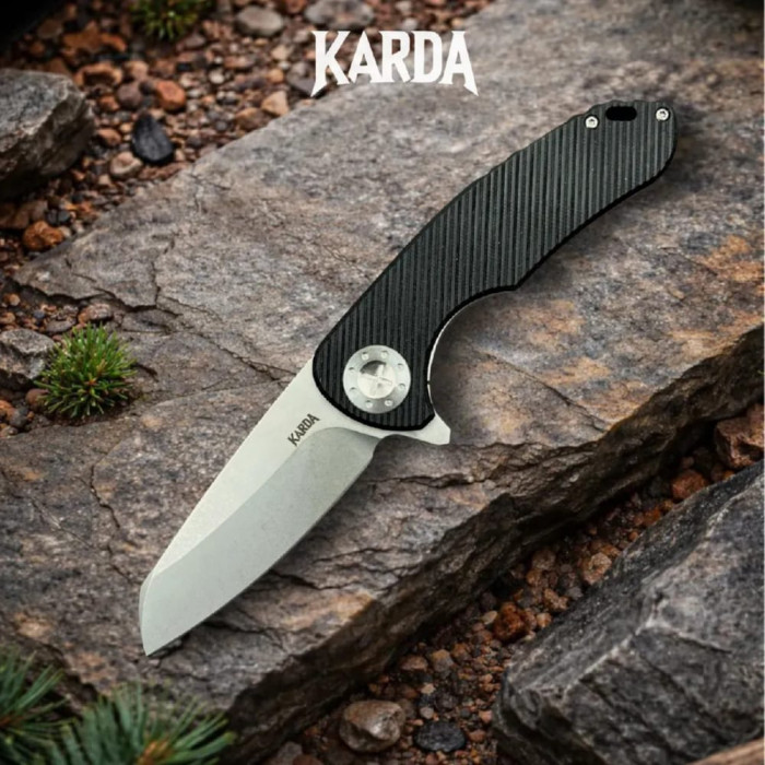 Складной нож туристический Karda J1317 Black сталь D2 (KB92)
