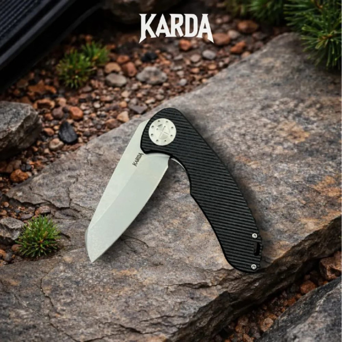 Складной нож туристический Karda J1317 Black сталь D2 (KB92)