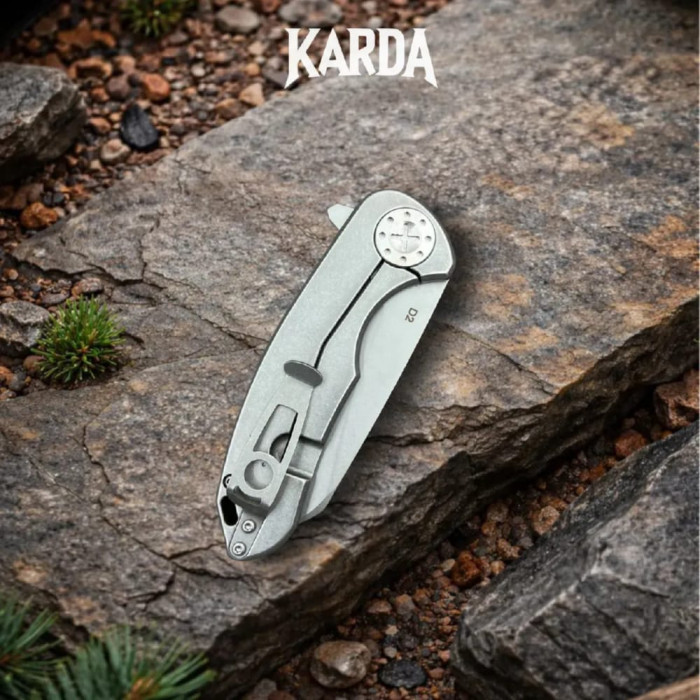 Складной нож туристический Karda J1317 Black сталь D2 (KB92)