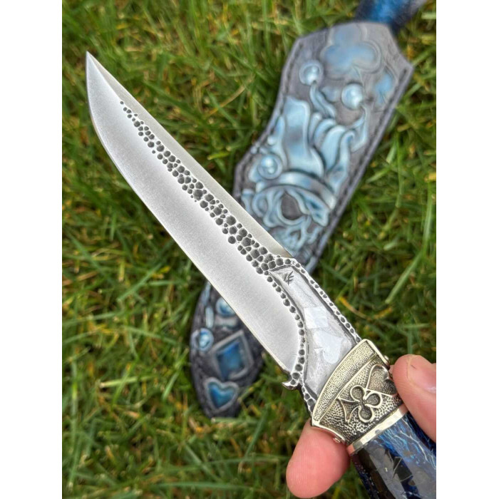 Эксклюзивный авторский нож на подарок "Джокер" сталь Х12МФ Gorillas BBQ KN232