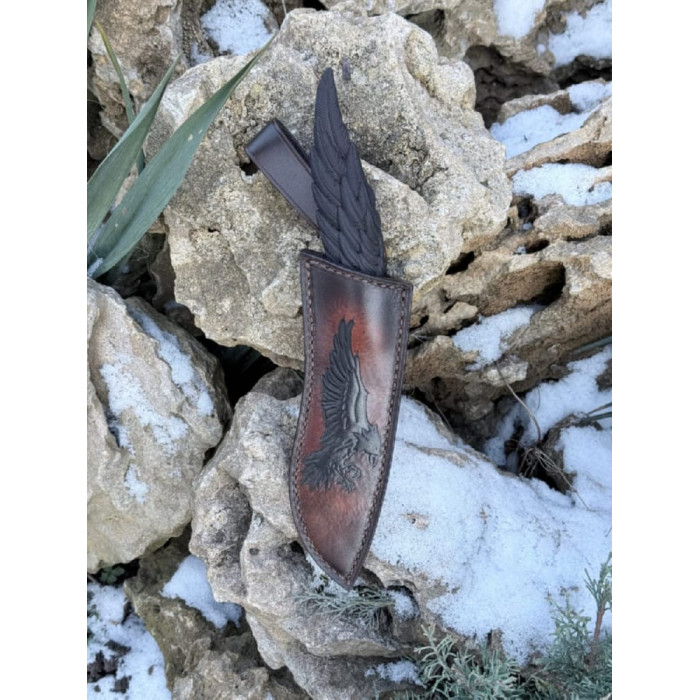 Нож на подарок ручной работы Птица сталь 50х14мф Gorillas BBQ (KN238)