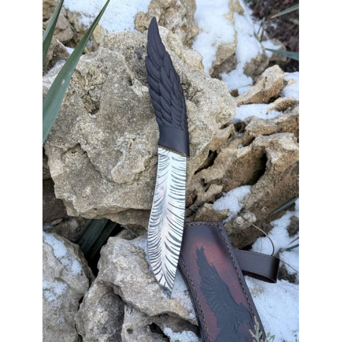 Нож на подарок ручной работы Птица сталь 50х14мф Gorillas BBQ (KN238)