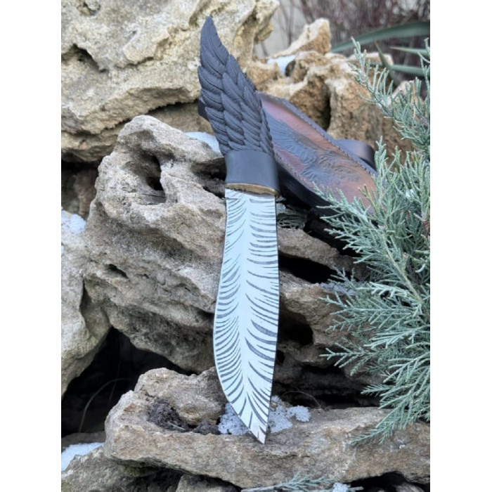 Нож на подарок ручной работы Птица сталь 50х14мф Gorillas BBQ (KN238)