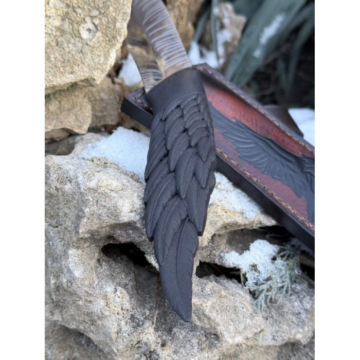 Нож на подарок ручной работы Птица сталь 50х14мф Gorillas BBQ (KN238)