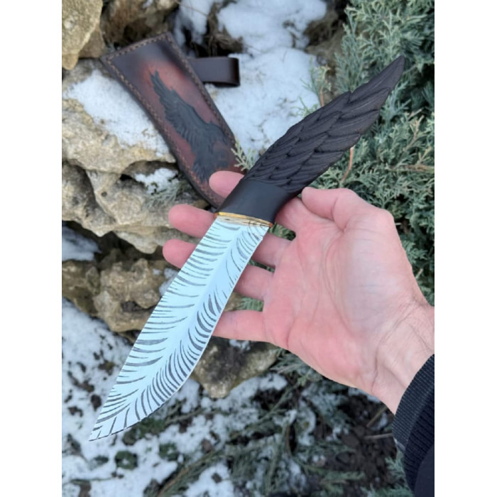 Нож на подарок ручной работы Птица сталь 50х14мф Gorillas BBQ (KN238)