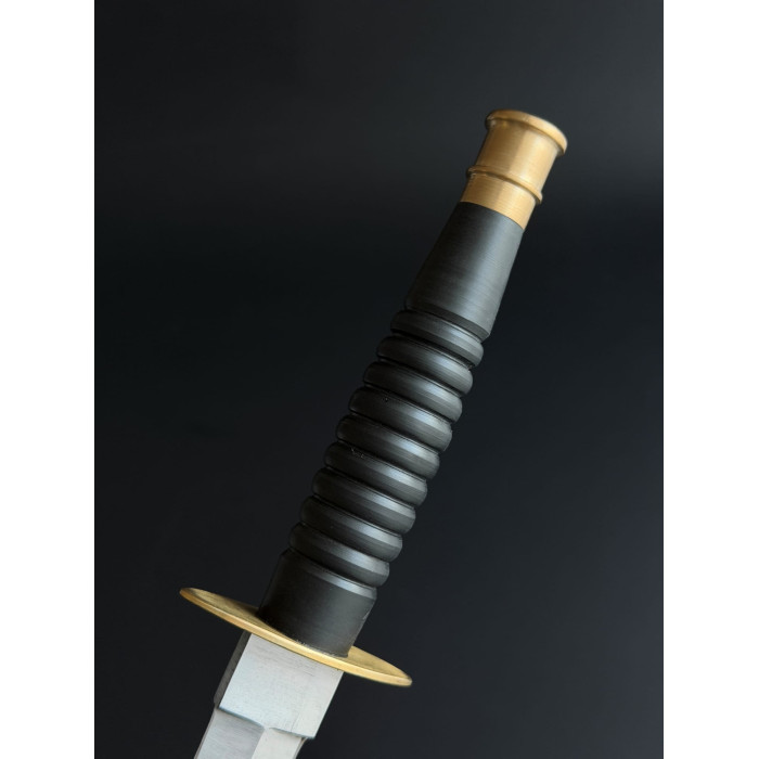 Ніж кортик Ягуар чорний Gorillas BBQ латунь та сталь х12мф KN242