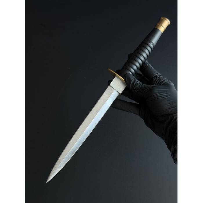 Ніж кортик Ягуар чорний Gorillas BBQ латунь та сталь х12мф KN242