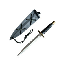 Нож кортик Ягуар черный Gorillas BBQ латунь и сталь х12мф KN242