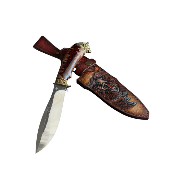 Подарочный охотничий нож ручной работы с литьем Gorillas BBQ (KN253)